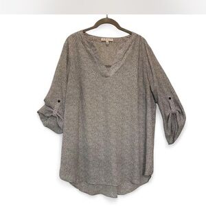 Cottagecore Office Business casual Preppy Chaus tunic 1X with geometric pattern